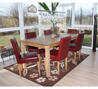 Lot De 6 Chaises De Séjour Littau Simili-Cuir, Rouge, Pieds Clairs Multicolore