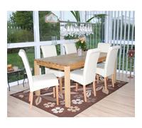 Lot De 6 Chaises De Séjour Novara Ii, Cuir Crème/Pieds Clairs Multicolore