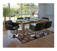 Lot de 6 chaises de séjour Orlando, pivotant, similicuir marron