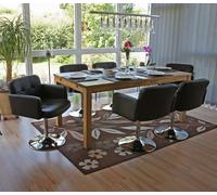 Lot de 6 chaises de séjour Orlando, pivotant, similicuir marron