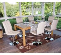 Lot De 6 Chaises De Séjour Ou De Salle À Manger Hwc-C41, Style Rétro, Similicuir Crème Multicolore