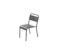 Lot De 6 Chaises En Acier Gris Foncé Bergame