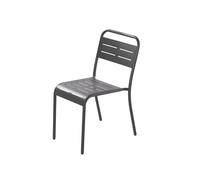 Bergame - lot de 6 chaises en acier gris foncé