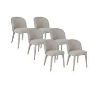 Vente-unique - Lot de 6 chaises en Tissu texturé - Beige - MUKLEA - Salle à Manger