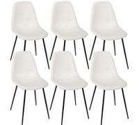 Lot de 6 chaises en velours côtelé coloris crème - AMORY - ALTOBUY Beige
