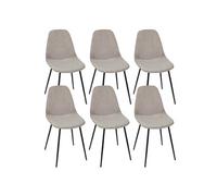 Lot de 6 chaises en velours côtelé coloris taupe - AMORY - ALTOBUY Gris