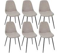 Lot de 6 chaises en velours côtelé coloris taupe - AMORY - ALTOBUY Gris
