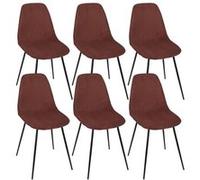Lot de 6 chaises en velours côtelé coloris terracotta - AMORY - ALTOBUY Rouge