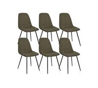 Lot de 6 chaises en velours côtelé coloris vert - AMORY - ALTOBUY