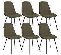 Lot de 6 chaises en velours côtelé coloris vert - AMORY - ALTOBUY Vert