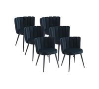 Lot de 6 chaises en velours et métal - Noir - PRANILA de Pascal MORABITO