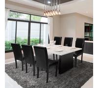 IDMarket Lot de 6 chaises Hannah noires pour salle à manger