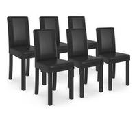 IDMarket Lot de 6 chaises Hannah noires pour salle à manger