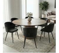 IDMarket - Lot de 6 chaises Kira en Velours Noir pour Salle à Manger
