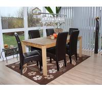 Lot de 6 chaise latina H. 102 cm non pliable interieur en bois marron Marron G