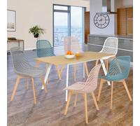 Lot De 6 Chaises Mandy Mix Color Pastel Rose, Blanc, Gris Clair X2, Bleu X2 Multicolore