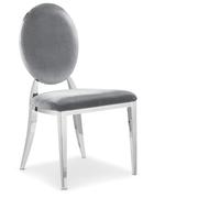 Lot de 6 chaises médaillon Sofia Velours Argent