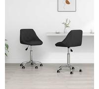 Vidaxl Chaises Pivotantes De Salle à manger 2 Pcs Noir Similicuir