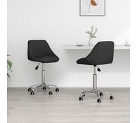 Vidaxl Chaises Pivotantes À Manger Lot De 4 Noir Similicuir Noir