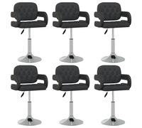 Lot de 6 Chaises Pivotantes à Manger Sièges à Dîner Blanc Similicuir vidaXL