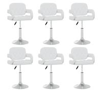 Vidaxl Chaises Pivotantes À Manger Lot De 4 Blanc Similicuir Blanc