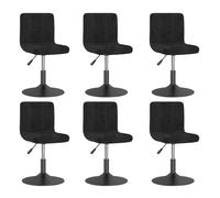 Vidaxl Chaises Pivotantes À Manger Lot De 6 Noir Velours Noir