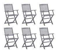 Lot de 6 Chaises Pliables d'Extérieur Sièges Patio Bois d'Acacia Solide vidaXL