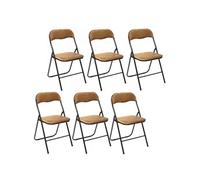 - Lot de 6 Chaises pliantes effet velours - Ocre doré