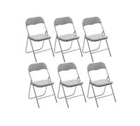 - Lot de 6 Chaises pliantes en PVC - Gris