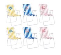 Lot de 6 Chaises Pliantes Extérieur Multicolore Rayures 44 x 52 x 75 cm Gain de Place