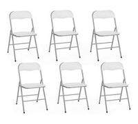 IDMarket – Lot de 6 chaises pliantes KITY blanches en PU