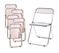 Lot de 6 chaises pliantes Pornainen rose transparent