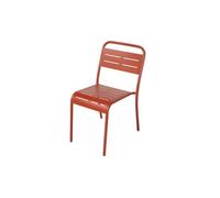 CONCEPT USINE | Lot de 6 Chaises Salon de Jardin Repas BERGAME Terracotta | Empilables | Acier Anti-Corrosion Finition Poudrée | Design Moderne | Résistantes UV & Intempéries | Extérieur Terrasse