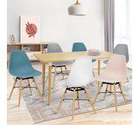 Lot de 6 chaises SANDRA mix color pastel rose, blanc, gris clair x2, bleu x2