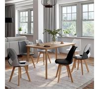 IDMarket – Lot de 6 chaises scandinaves SARA Gris foncé, gris clair, blanc, noir et patchworks