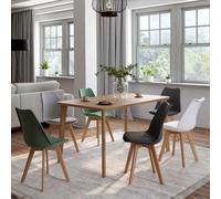 Lot de 6 chaises SARA mix color blanc, gris clair, gris foncé x2, vert x2