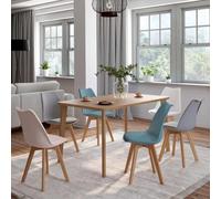 IDMarket - Lot de 6 chaises scandinaves SARA Mix Color pastel, Rose, Blanc, Gris clair x2 Bleu x2