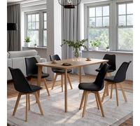 Lot De 6 Chaises Sara Noires Pour Salle À Manger