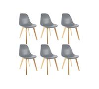 MELYA - Lot de 6 Chaises Scandinaves Grises - Altobuy Gris
