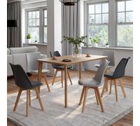 Lot de 6 chaises scandinaves SARA mix color gris foncé x3 et gris clair x3