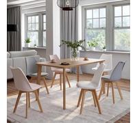 IDMarket - Lot de 6 chaises scandinaves SARA - mix pastel rose x2, gris clair x2, blanc x2