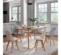 IDMarket - Lot de 6 chaises scandinaves SARA Mix Color Pastel Rose x2, Gris Clair x2 et Blanc x2