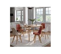 IDMarket - Lot de 6 chaises scandinaves SARA Mix Color Terracotta x3 et Beige x3