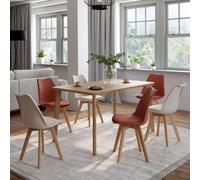 IDMarket - Lot de 6 chaises scandinaves SARA Mix Color Terracotta x3 et Beige x3