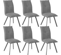 Lot de 6 Chaises Tissu Coloris Gris Anthracite - BISPO - ALTOBUY Gris G