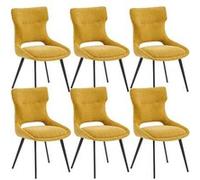 Lot de 6 Chaises Tissu Coloris Jaune - AMANDA - ALTOBUY Jaune G