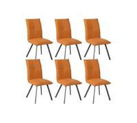 Lot de 6 Chaises Tissu Coloris Orange - BISPO -