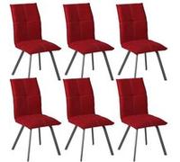 Lot de 6 Chaises Tissu Coloris Rouge - BISPO - ALTOBUY Rouge G
