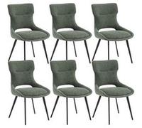 Lot de 6 Chaises Tissu Coloris Vert - AMANDA - ALTOBUY Vert G