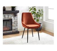 Lot de 6 chaises - Velours et métal noir - Terracotta - MASURIE